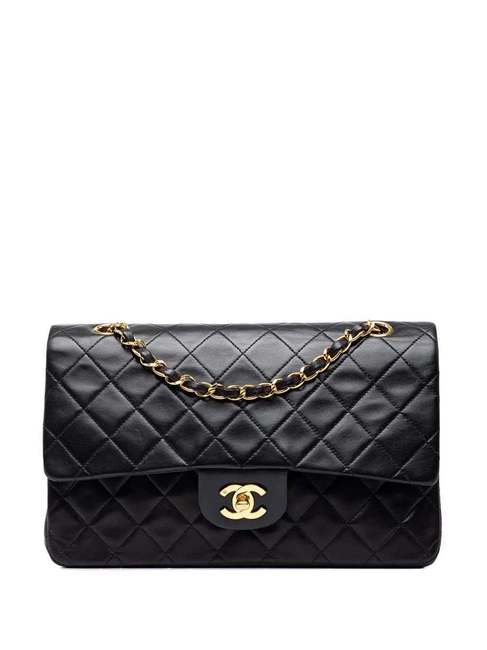 Medium Classic Lambskin Double Flap Shoulder Bag by CHANEL Pre-Owned
