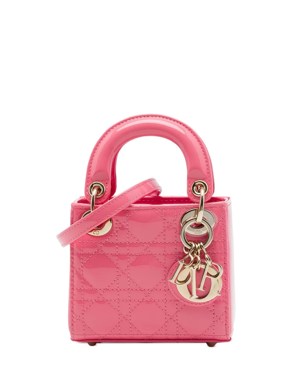 2021 Micro Patent Cannage Lady Dior Satchel by Christian Dior Pre-Owned