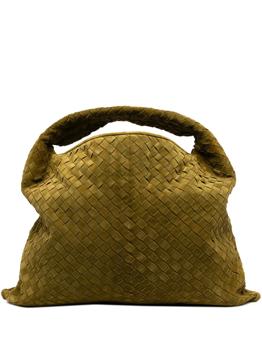 2012-2026 Large Suede Intrecciato Hop Hobo Bag by Bottega Veneta Pre-Owned