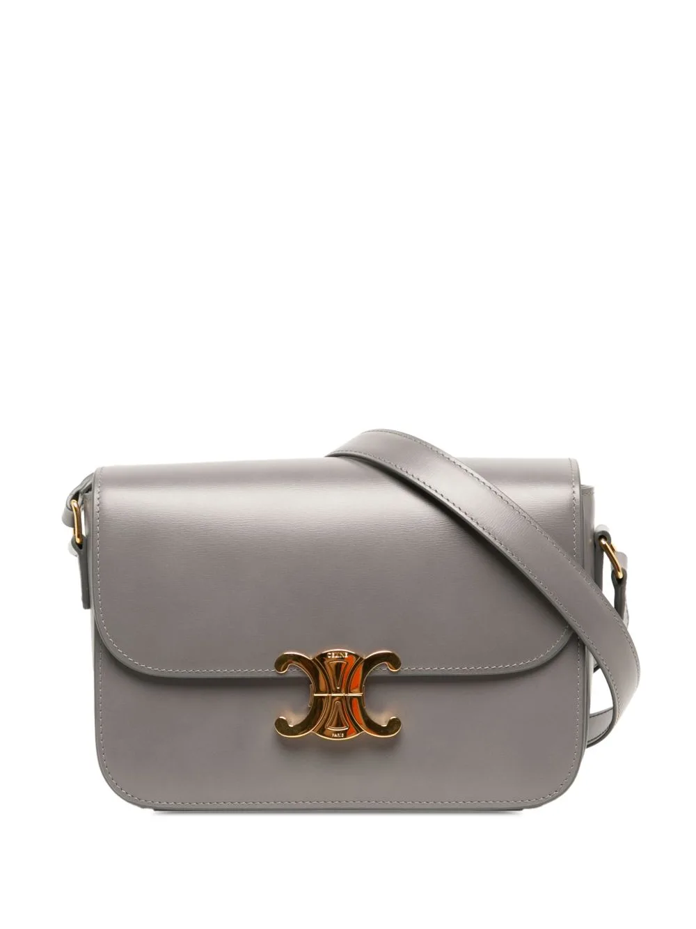 2025 Classique Shiny Calfskin Triomphe Crossbody Bag by Celine Pre-Owned