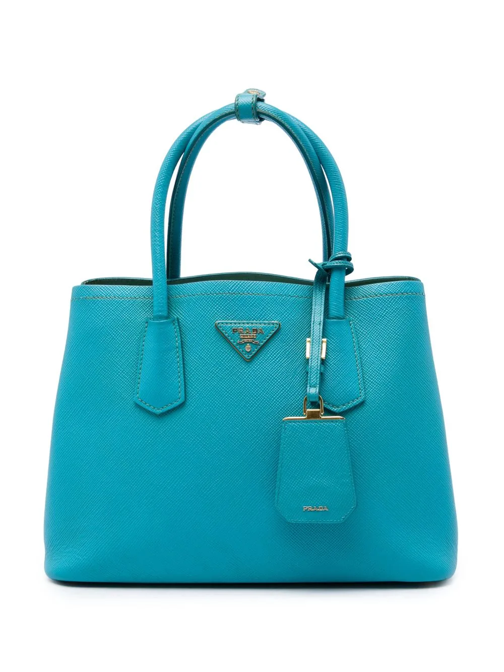 2013-2026 Medium Saffiano Cuir Double Satchel by Prada Pre-Owned
