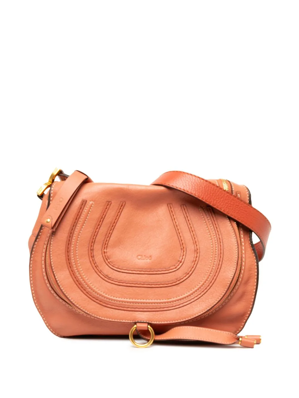 2012 Medium Grained Calfskin Marcie Saddle Crossbody Bag by Chloé Pre-Owned