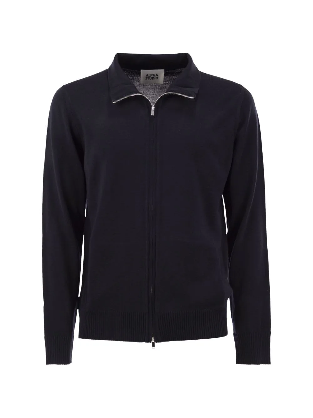 Merino Wool Zip-Up Cardigan by ALPHA STUDIO