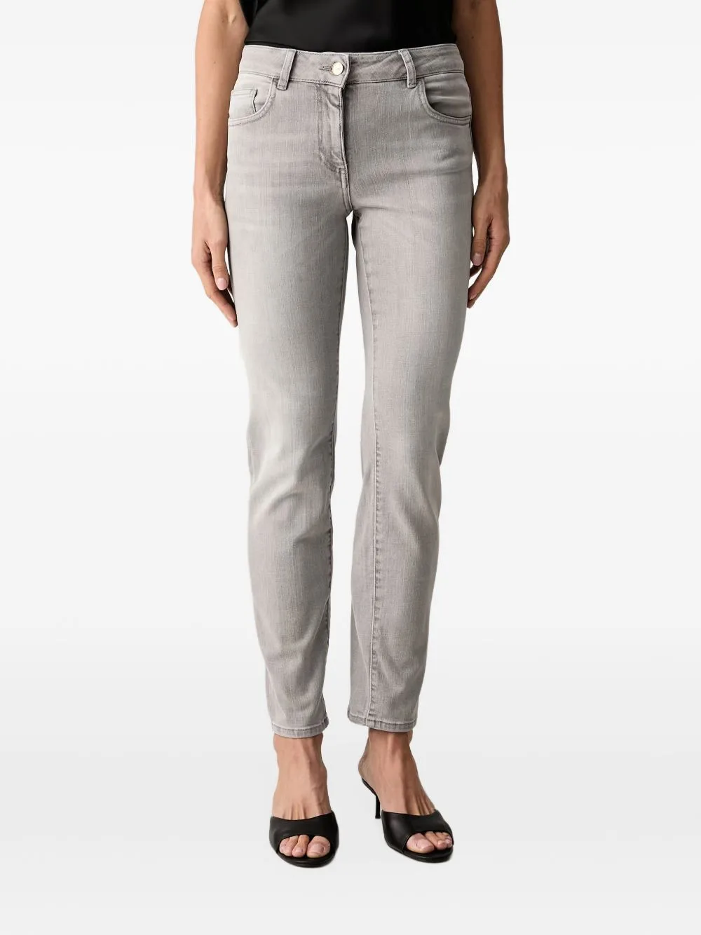 Embroidered-Logo Jeans by Elisabetta Franchi