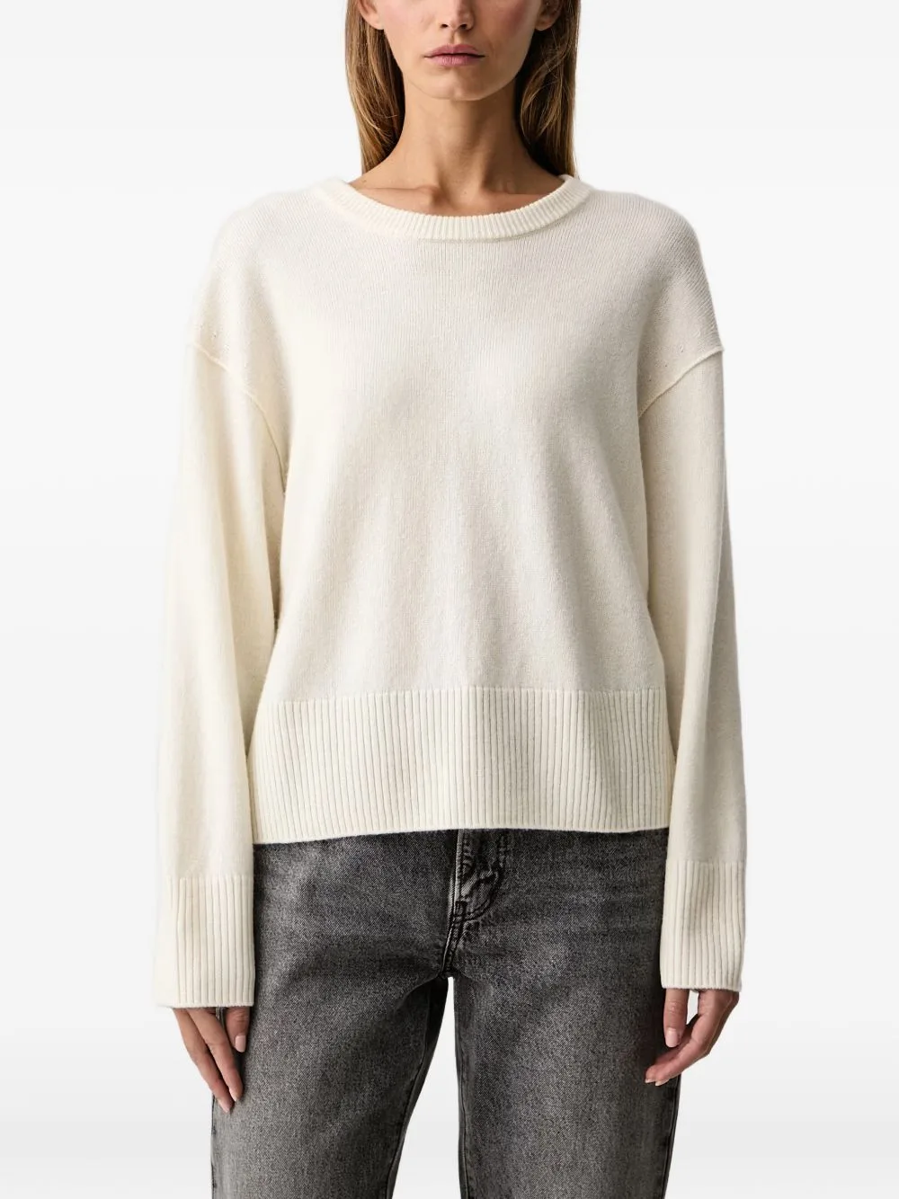 Crew-Neck Ribbed-Trim Wool Sweater by Marc O'Polo