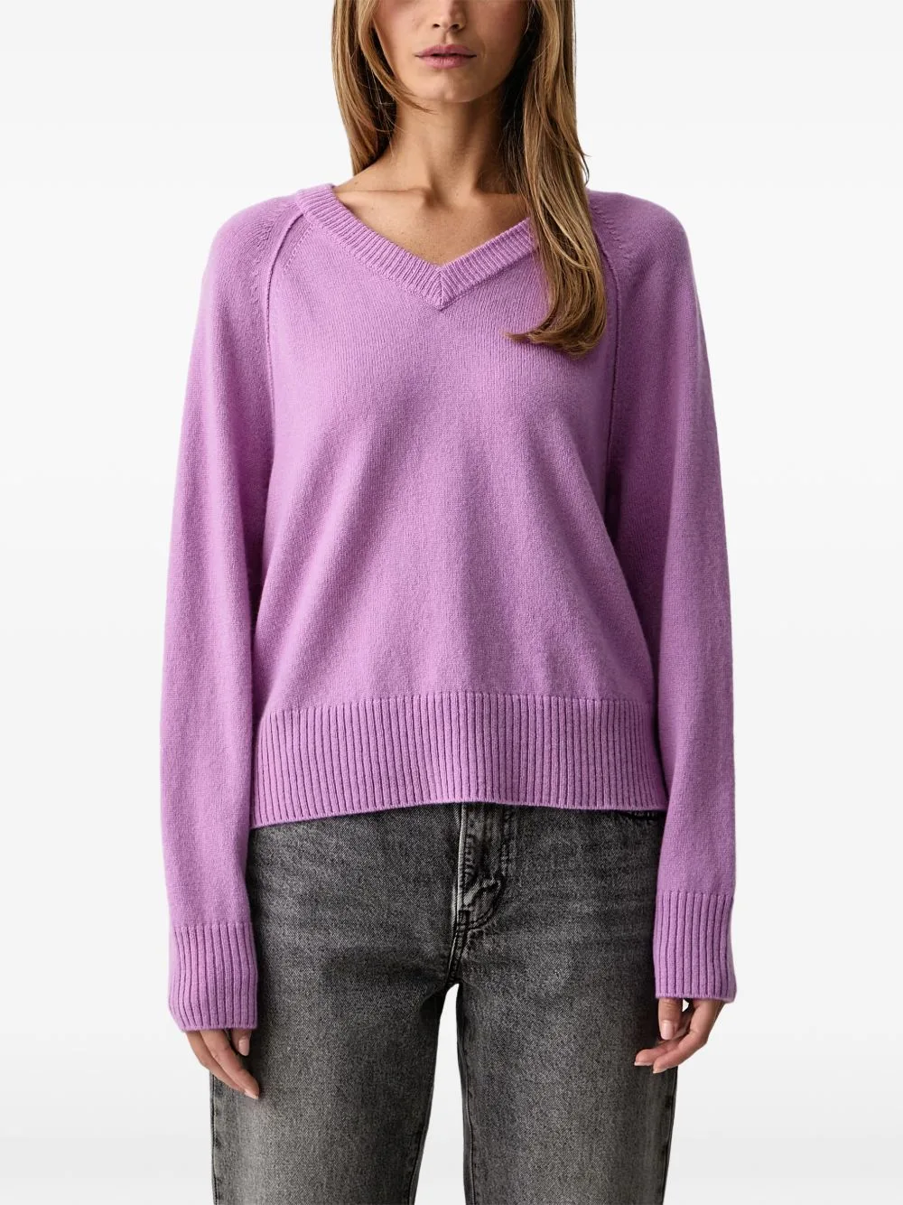 V-Neck Raglan-Sleeve Wool Sweater by Marc O'Polo