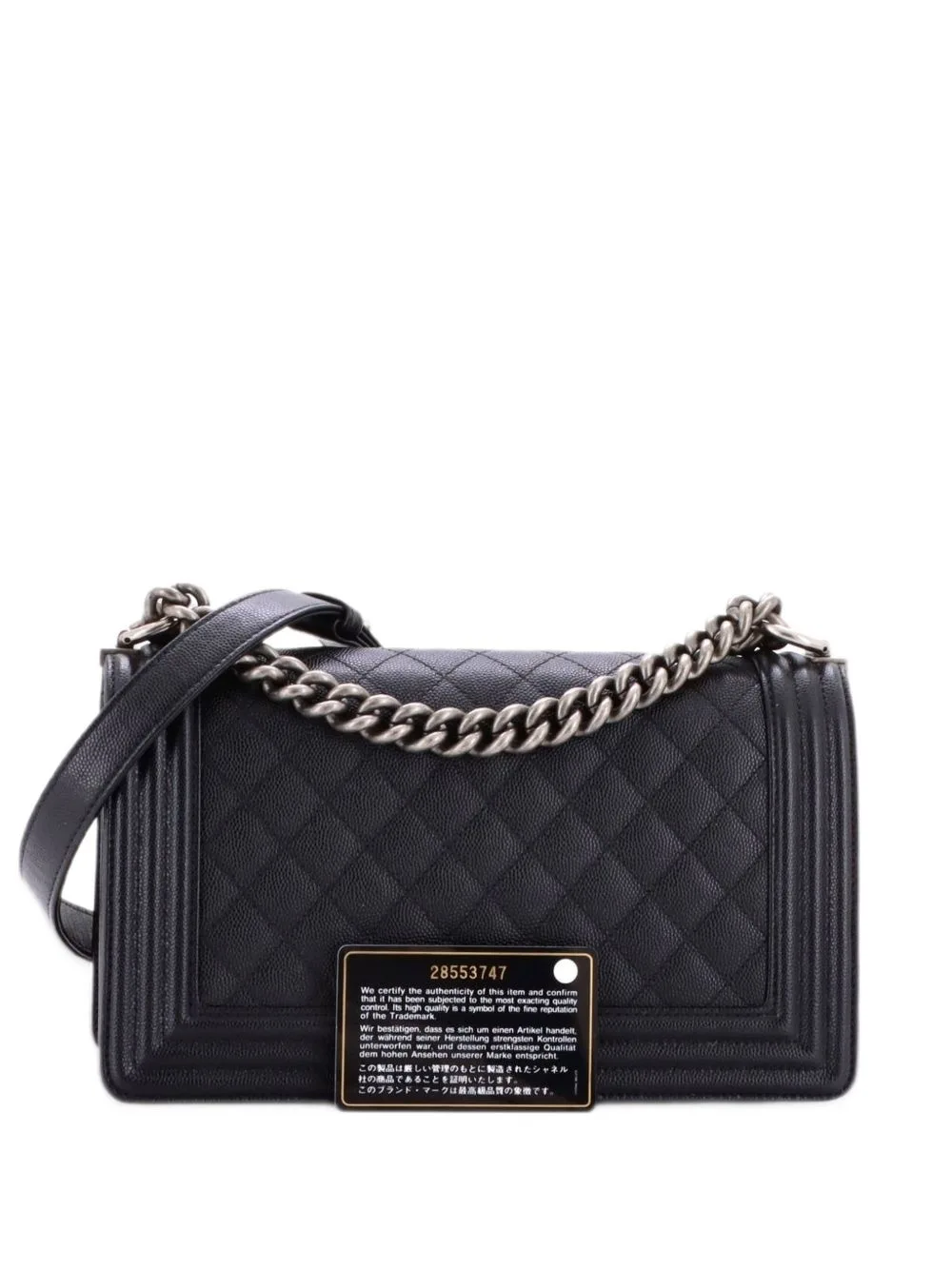 Boy Flap Bag Quilted Caviar Old Medium Crossbody Bag by CHANEL Pre-Owned