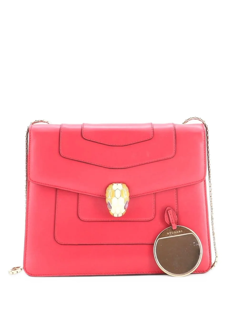 Serpenti Forever Square Leather Medium Shoulder Bag by Bvlgari Pre-Owned