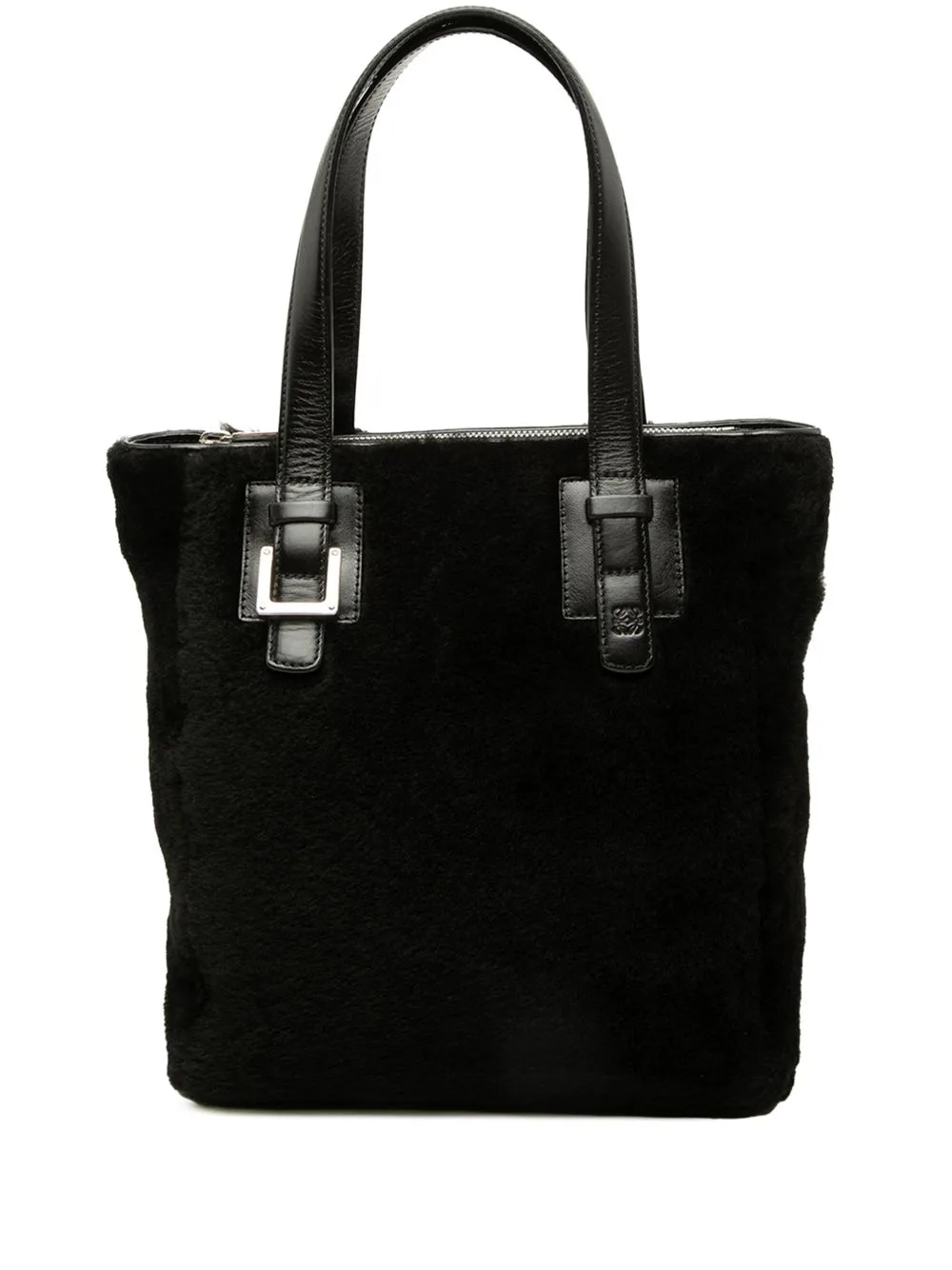 2003 Shearling Anagram Vertical Zip Tote Bag by Loewe Pre-Owned