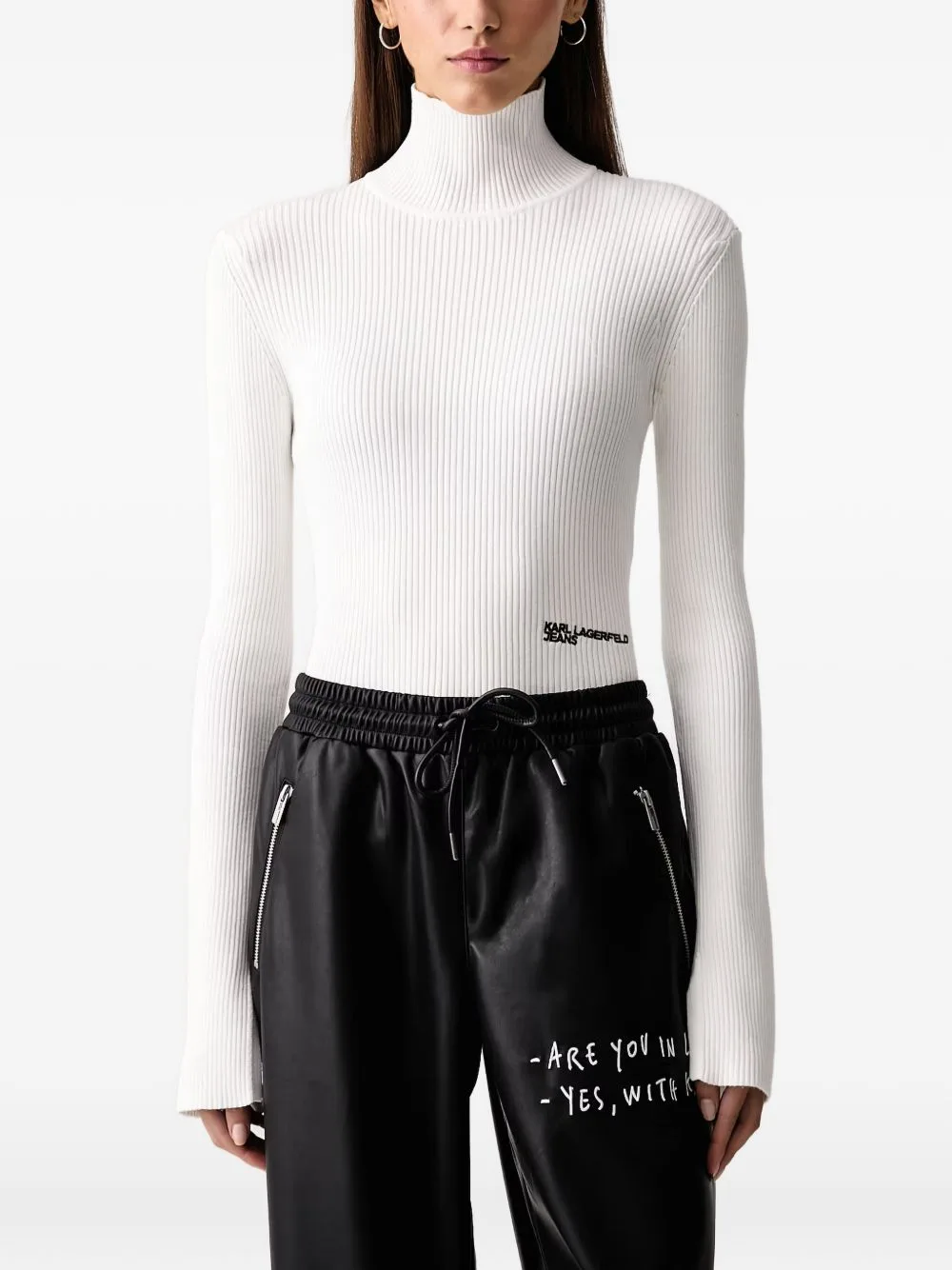 Logo-Embroidered Ribbed Sweater by Karl Lagerfeld Jeans