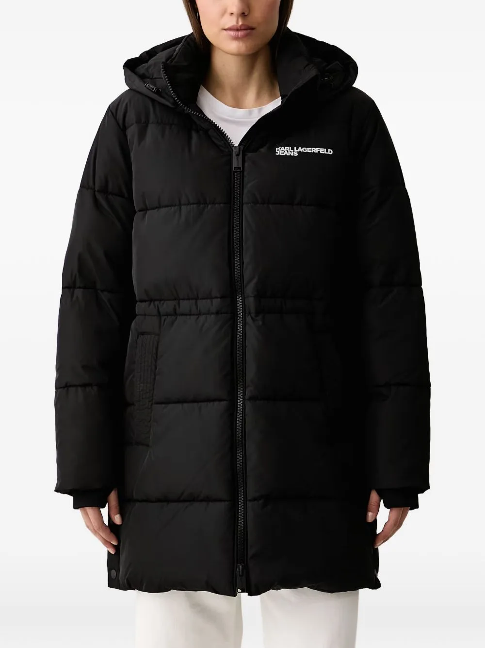 Hooded Quilted Coat by Karl Lagerfeld Jeans