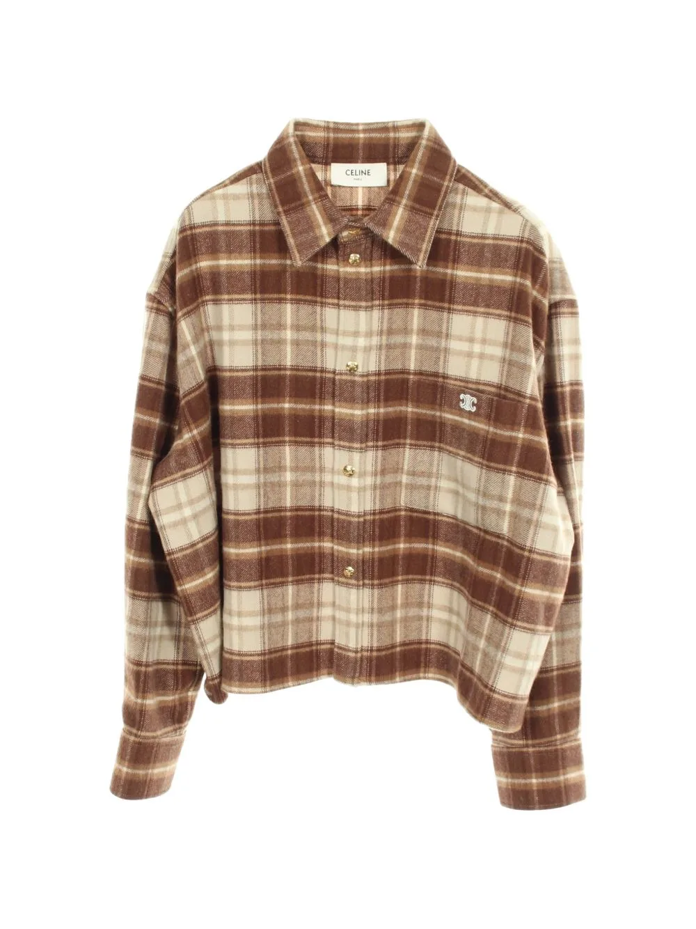 2010s Triomphe Check Flannel Shirt by Celine Pre-Owned