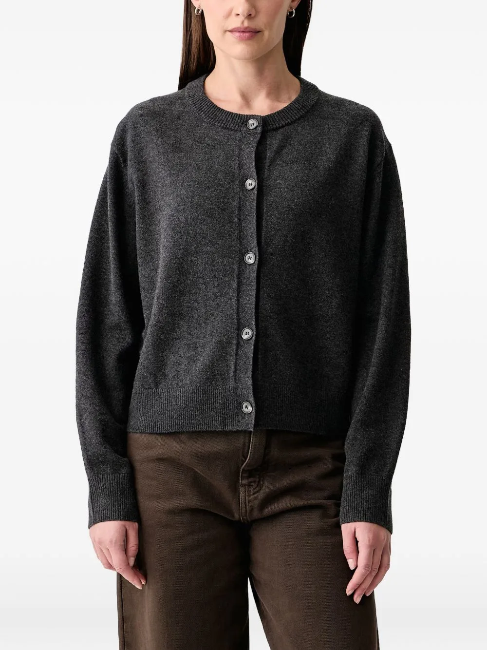Ribbed-Trim Button-Up Cardigan by Marc O'Polo