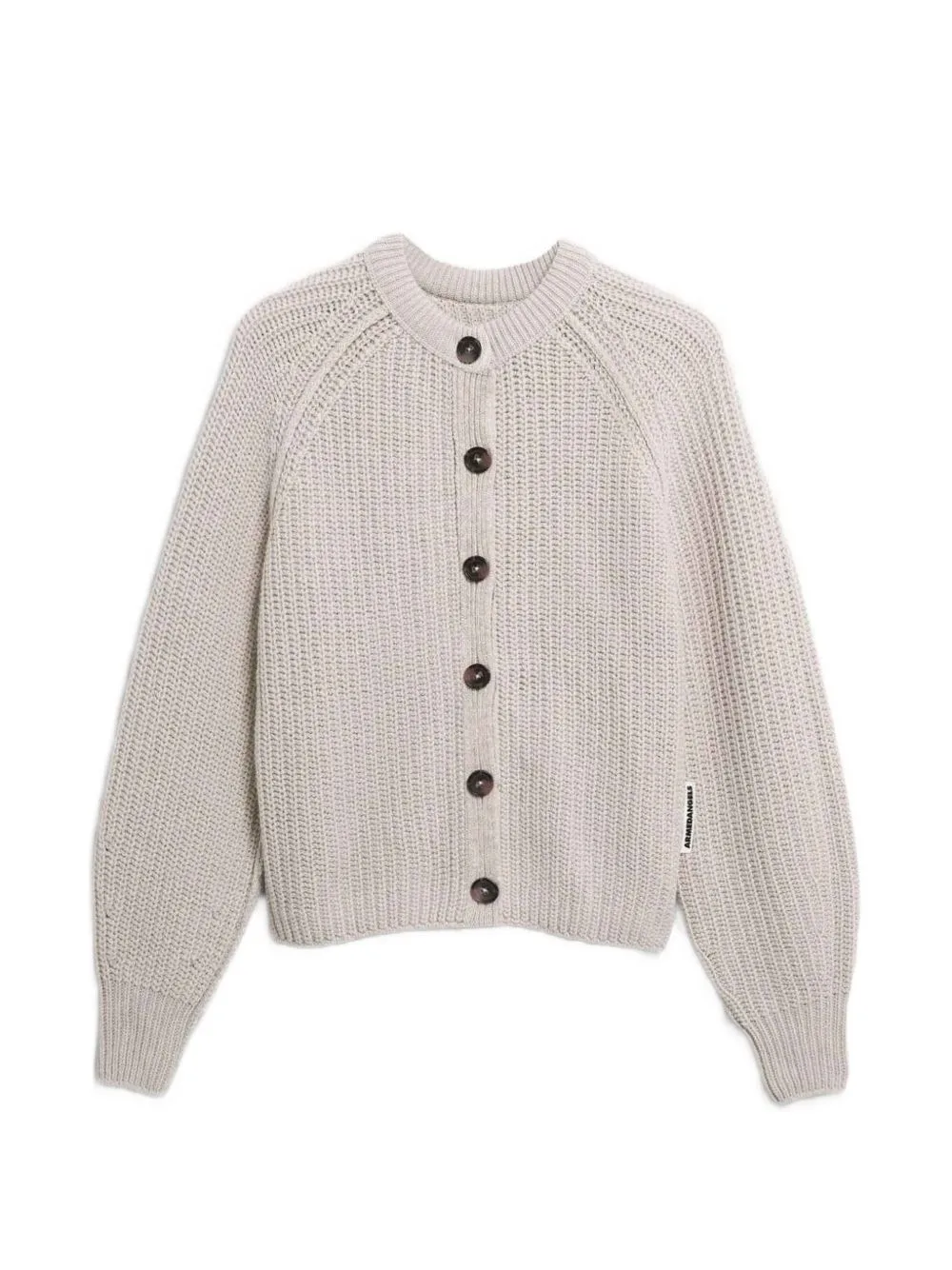 Rib-Knit Raglan-Sleeve Button-Up Cardigan by ARMEDANGELS