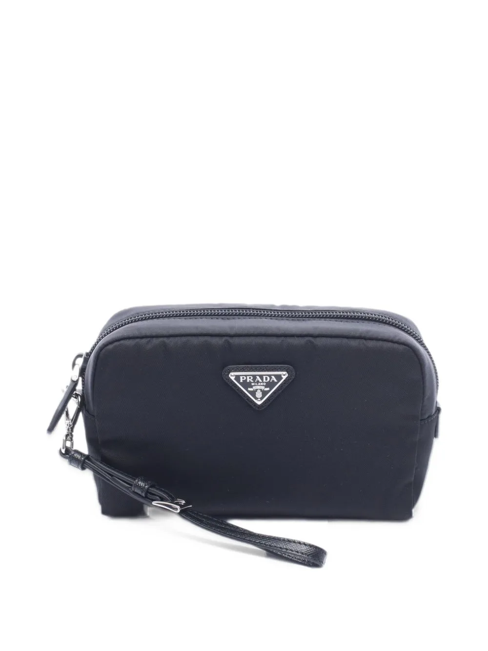 Re-Nylon Saffiano Leather Pouch by Prada Pre-Owned