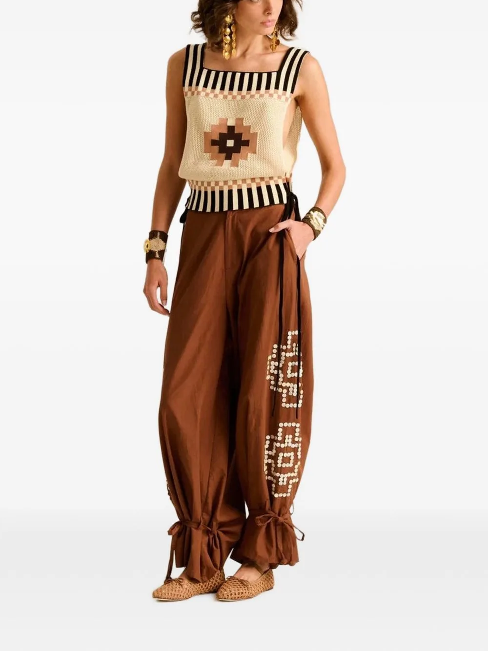 Andrea Drawstring-Hem Trousers by Carolina K