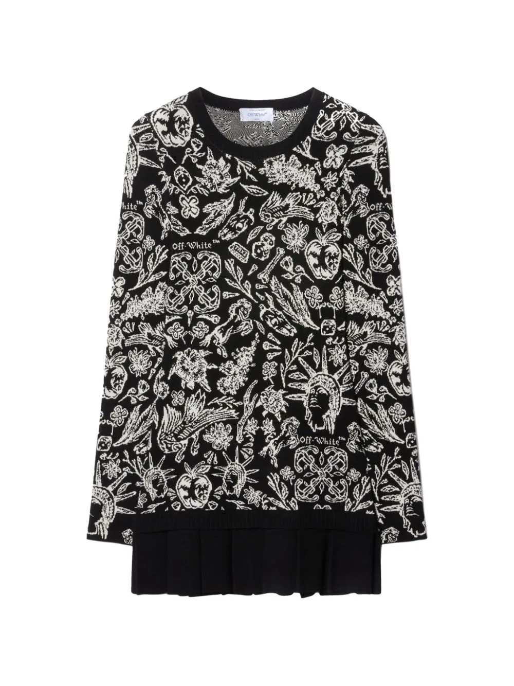 Graphic-Print Pleated Mini Dress by Off-White
