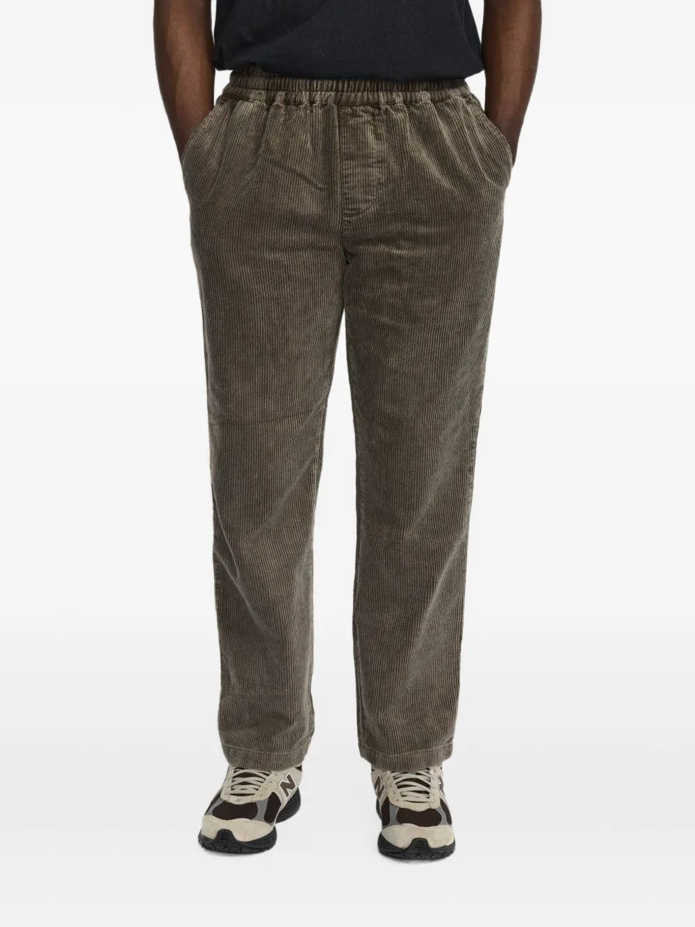 Corduroy Drawstring Straight-Leg Trousers by REVOLUTION
