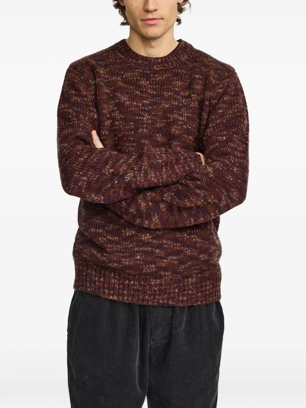 Marl-Knit Crew-Neck Sweater by REVOLUTION