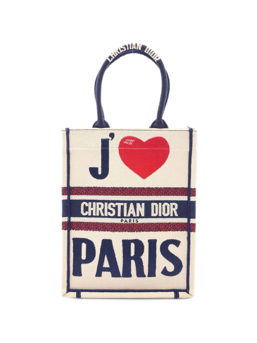 2000s I Love Paris Book Tote Canvas Tote Bag by Christian Dior Pre-Owned