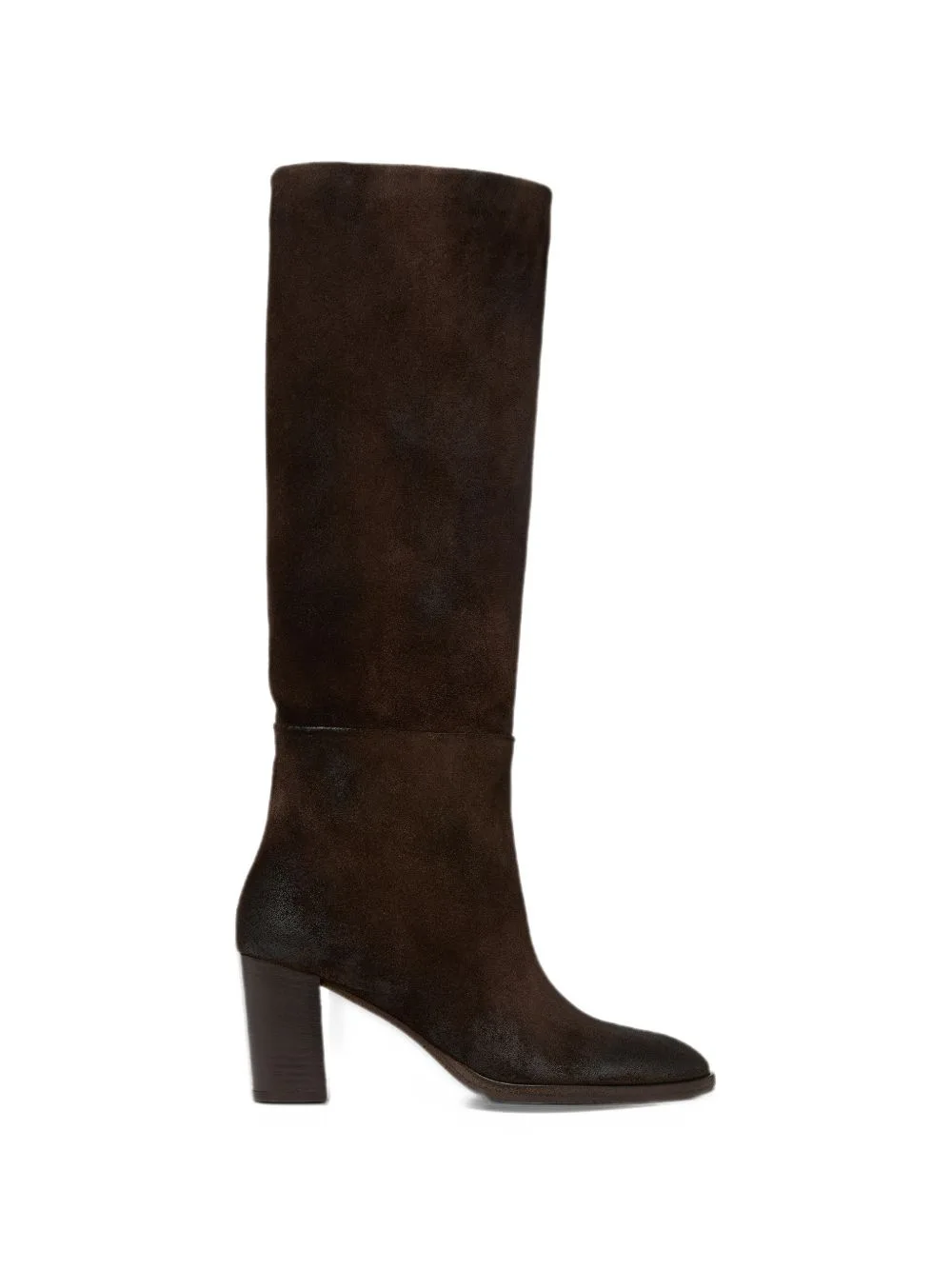 Burnished-Effect Suede Knee-High Boots by Marsèll
