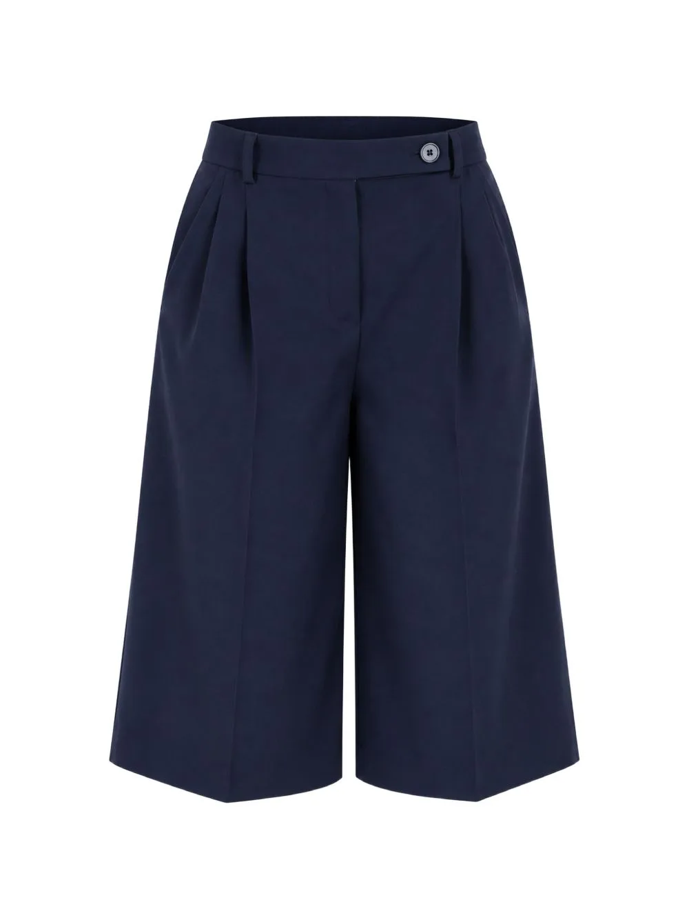Pleated Tailored Knee-Length Shorts by VICOLO