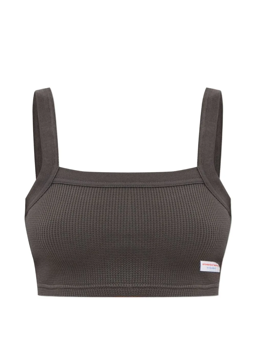 Waffle-Knit Logo-Patch Crop Top by Alexander Wang