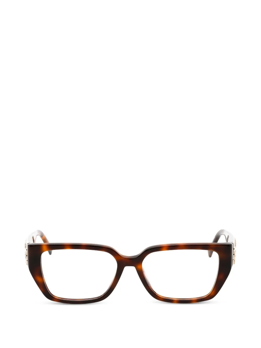 Tortoiseshell-Effect Rectangle-Frame Glasses by Swarovski Eyewear