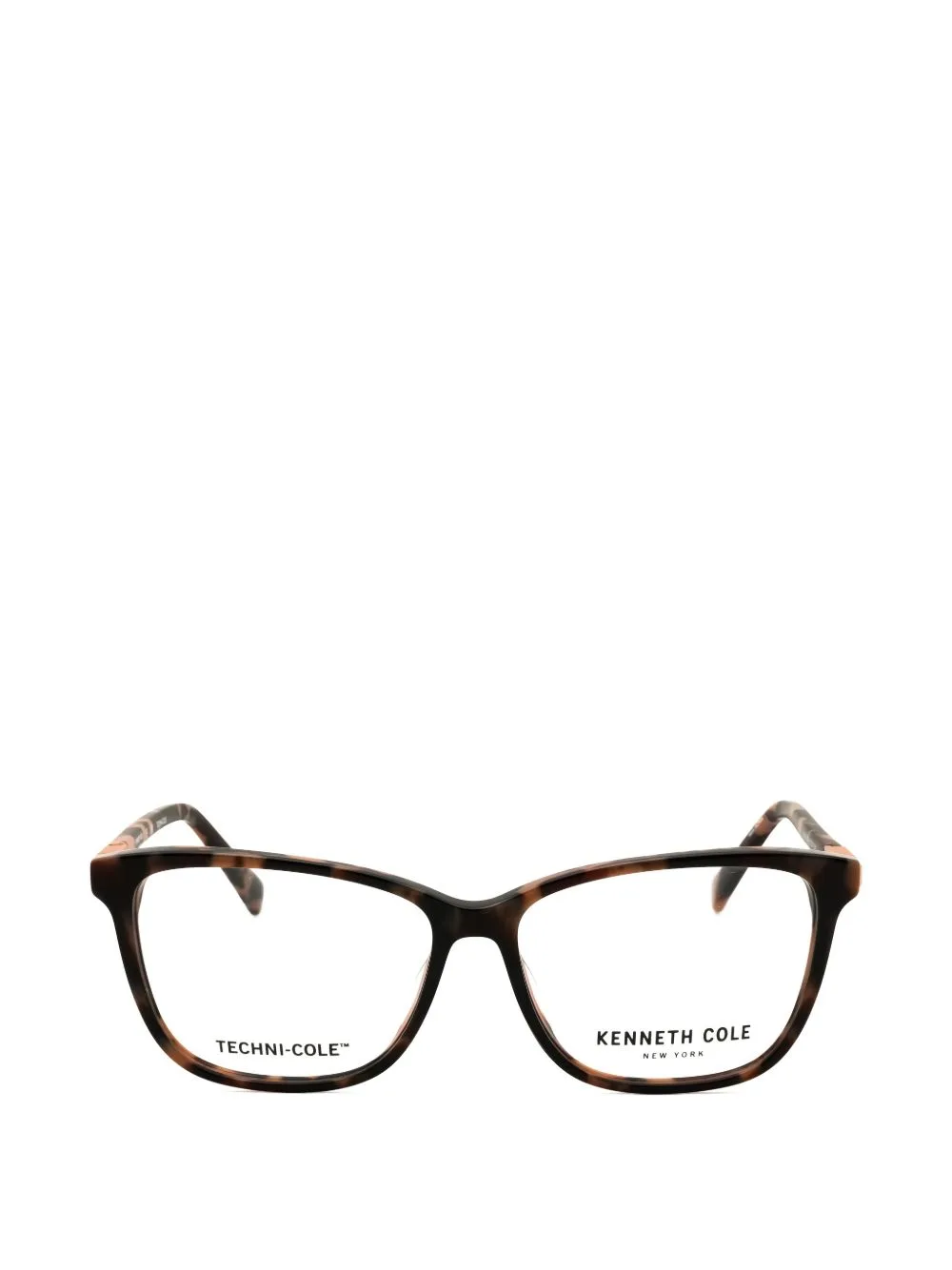 Tortoiseshell-Effect Rectangle-Frame Glasses by KENNETH COLE