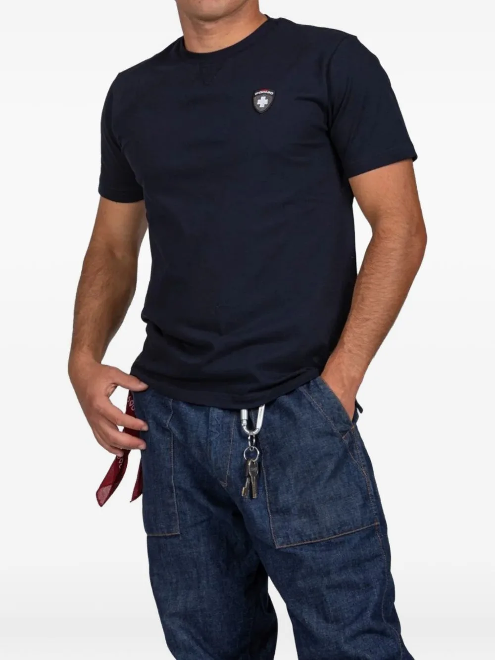 Logo-Patch Crew-Neck T-Shirt by PODHIO
