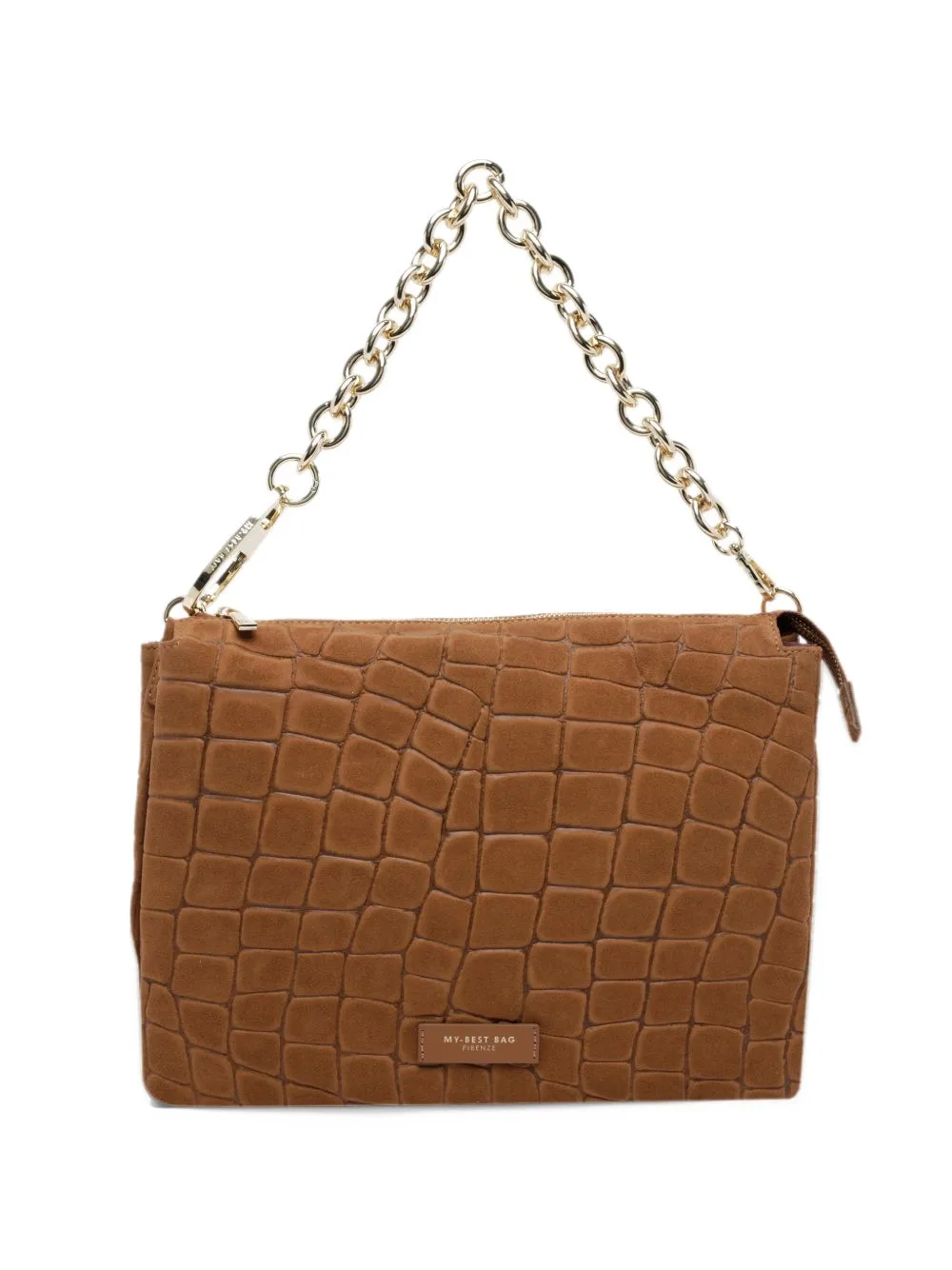 Reflex Croco Crocodile-Effect Suede Shoulder Bag by MY BEST BAG