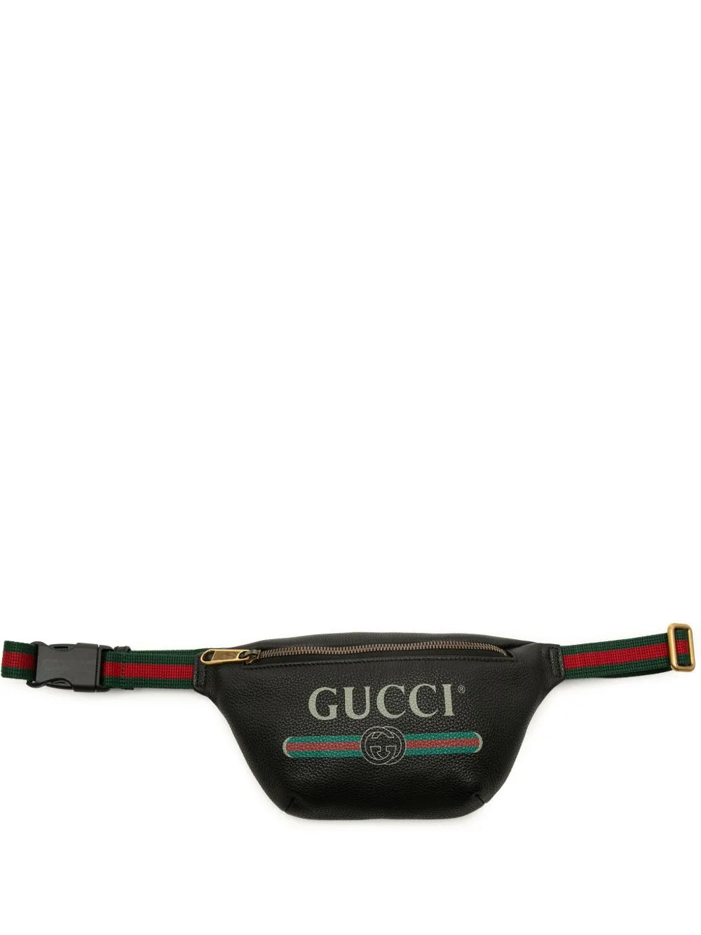 2000-2015 Small Grained Calfskin Web Logo Belt Bag by Gucci Pre-Owned
