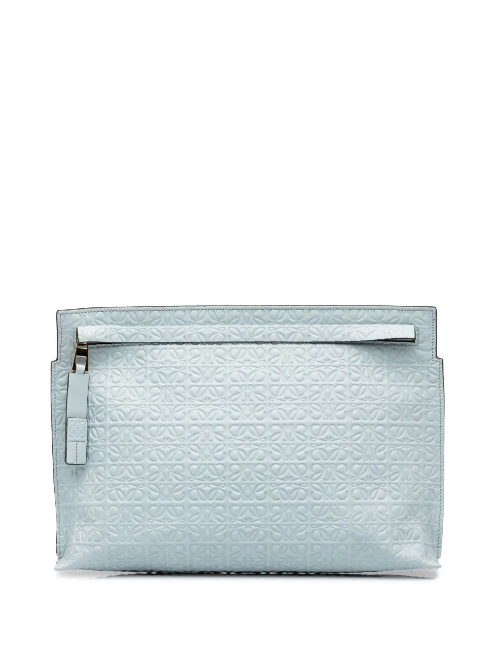 2016 Embossed Anagram Leather Repeat T Clutch Bag by Loewe Pre-Owned