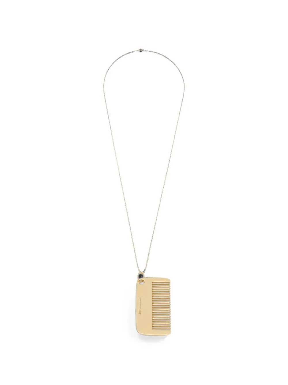 Brass Comb Pendant Necklace by AMI Paris