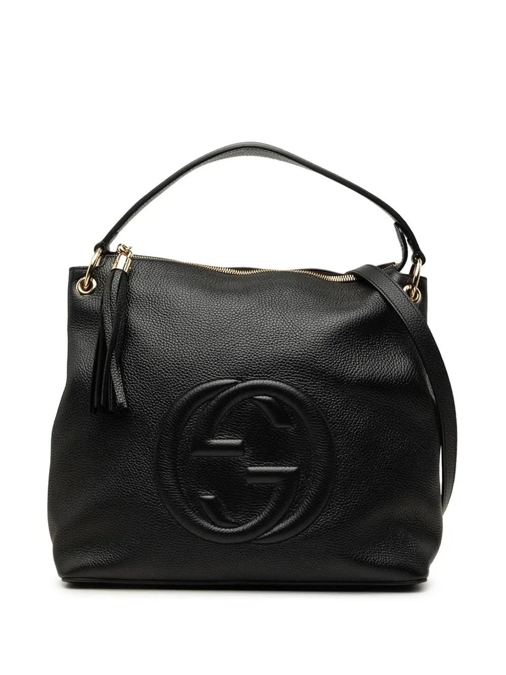 2000-2015 Large Pebbled Calfskin Soho Convertible Hobo Satchel by Gucci Pre-Owned