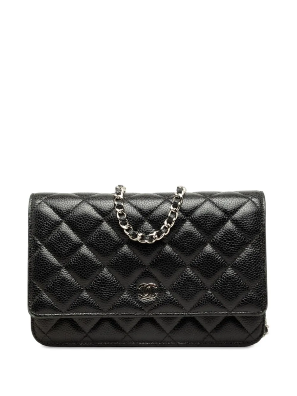 2018-2019 CC Quilted Caviar Wallet on Chain Crossbody Bag by CHANEL Pre-Owned