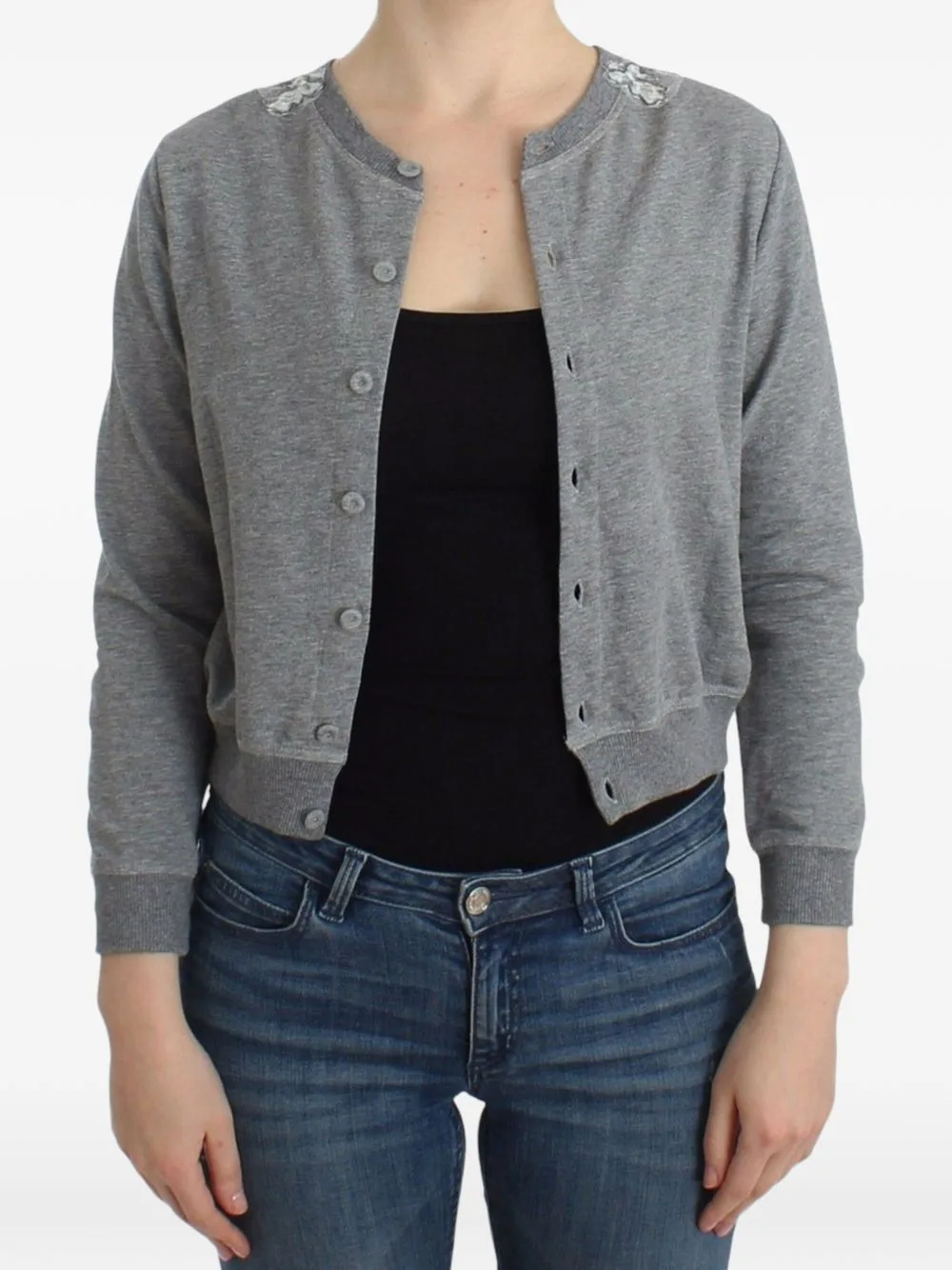 Lace-Embroidered Cropped Cardigan by Ermanno Scervino