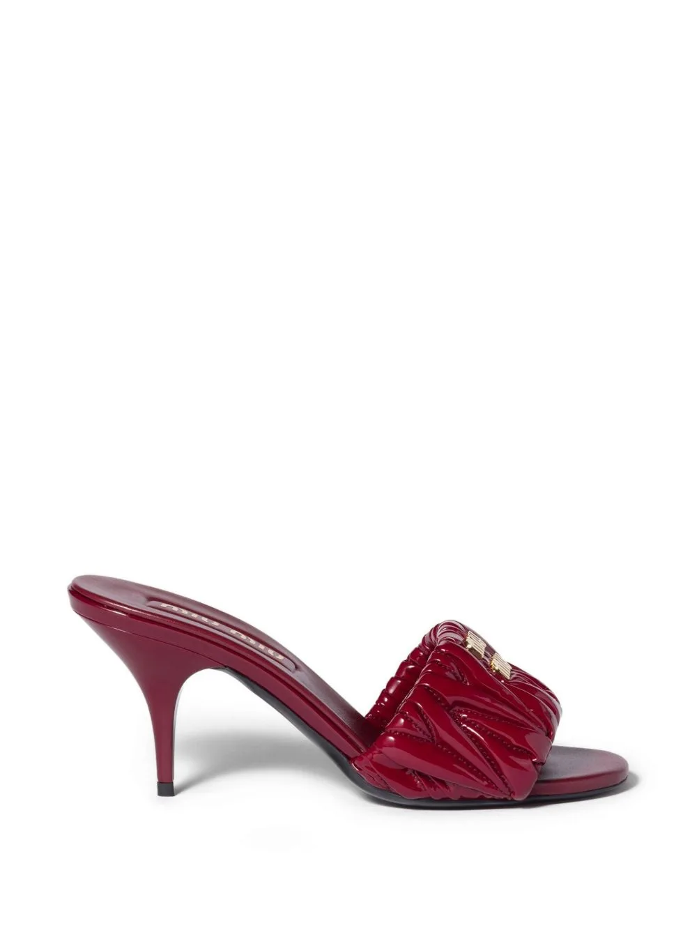 Matelassé Patent Nappa Leather Mules by Miu Miu