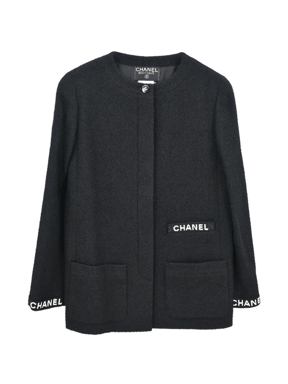 1995 Logo-Embroidered Single-Breasted Jacket by CHANEL Pre-Owned