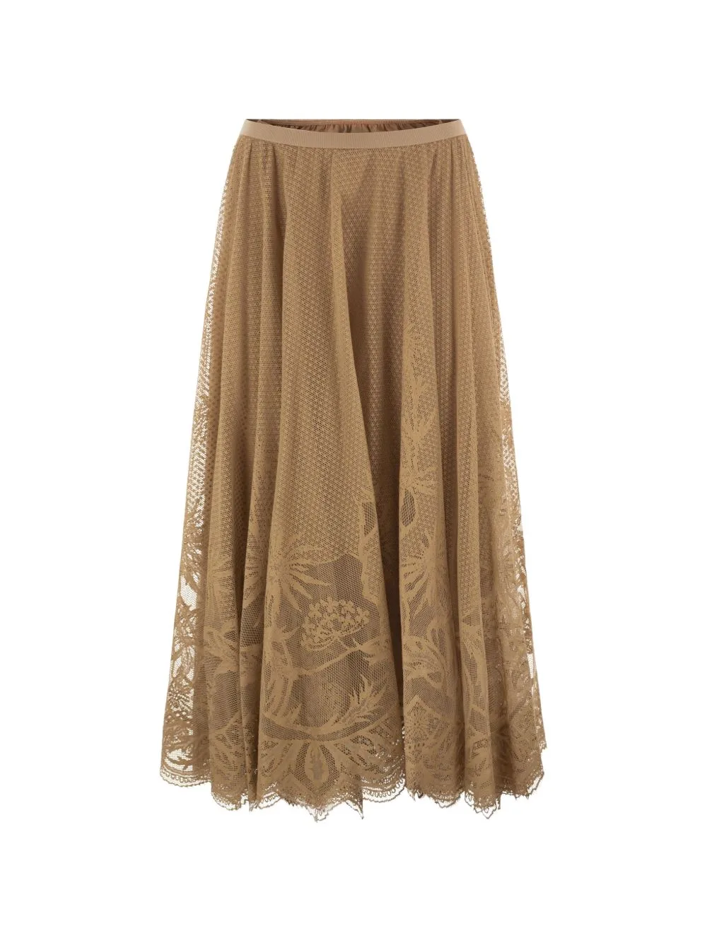 Floral-Lace Midi Skirt by Fabiana Filippi