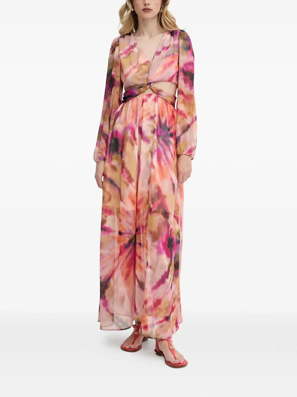 Tie-Dye Cut-Out Maxi Dress by Morgan