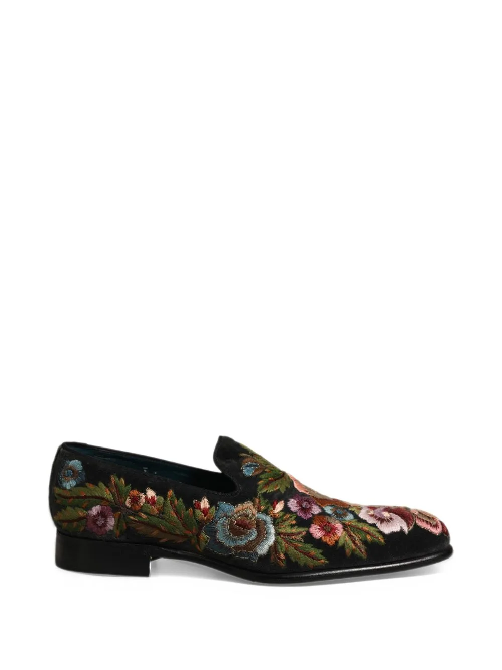 Floral-Embroidered Velvet Loafers by Dolce & Gabbana