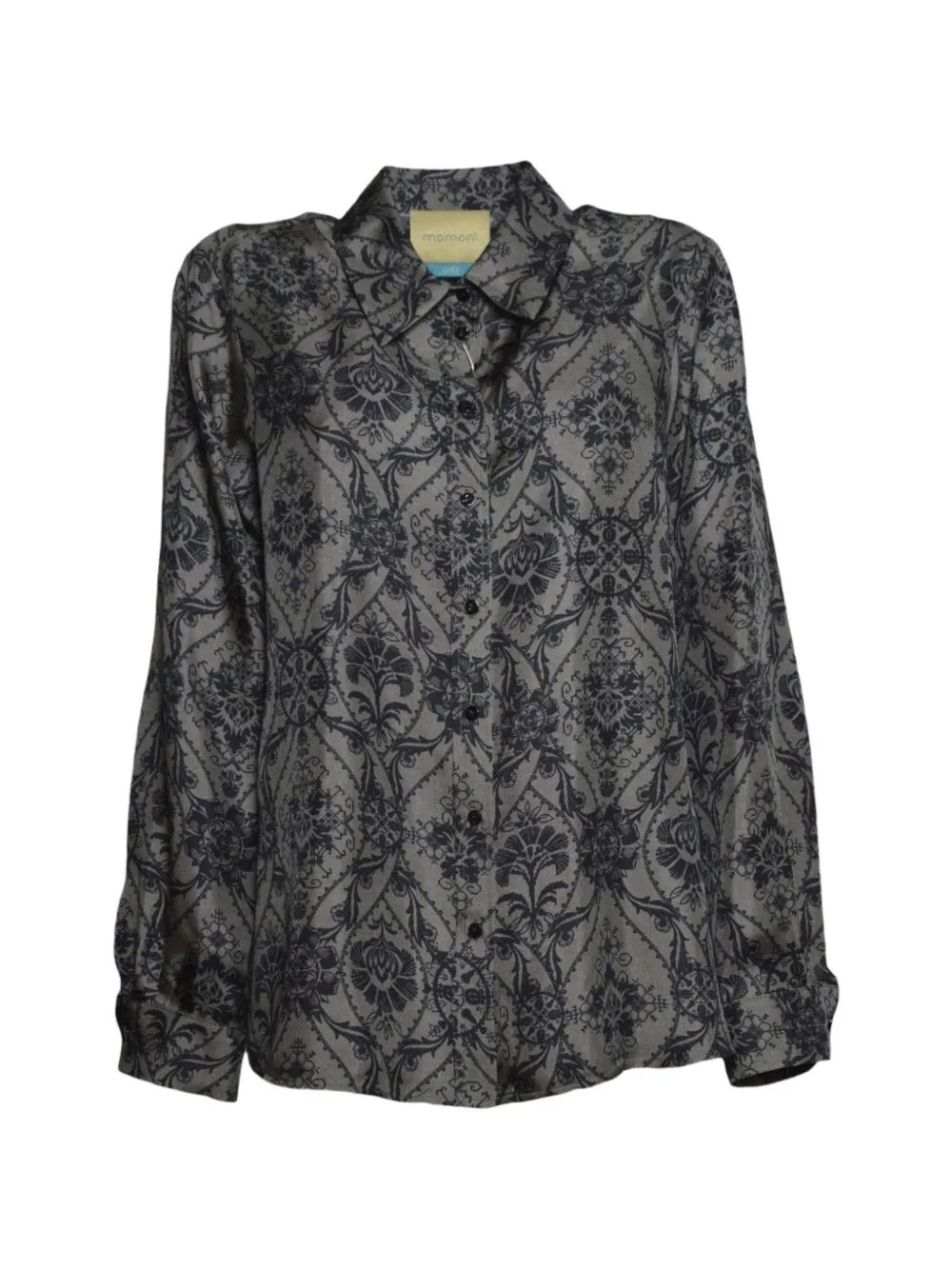 Arles Floral-Print Long-Sleeve Silk Shirt by MOMONÌ