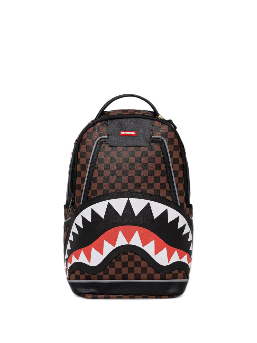 Check-Print Shark-Motif Backpack by Sprayground