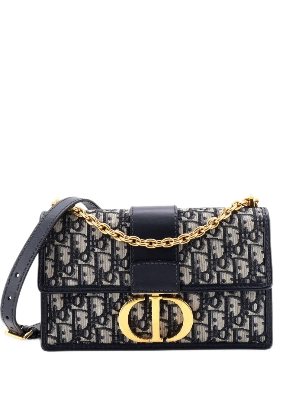 30 Montaigne Chain Flap Bag Oblique Canvas East West Shoulder Bag by Christian Dior Pre-Owned