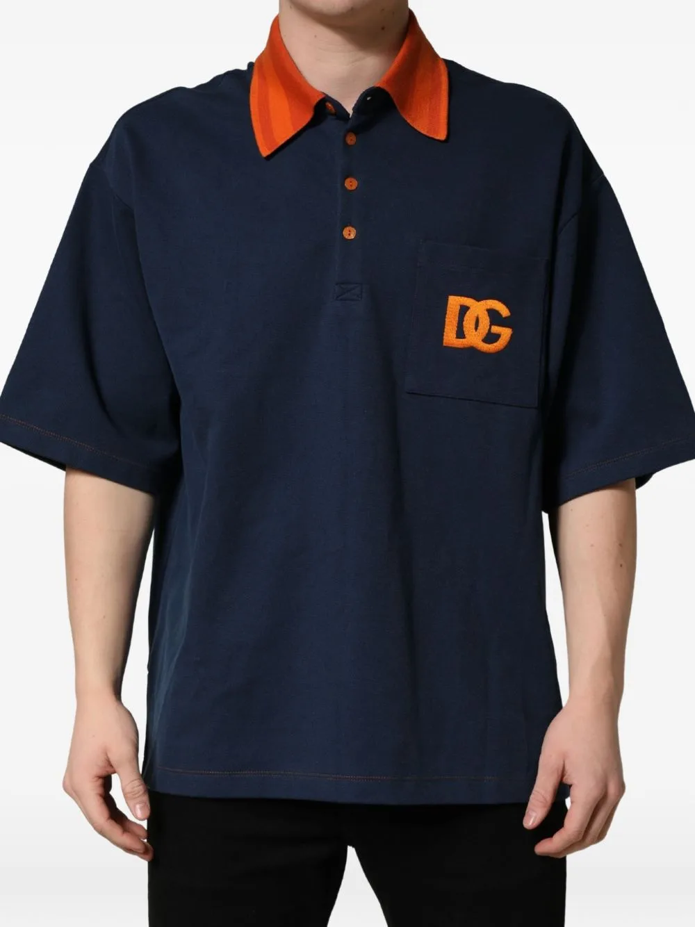 DG Logo-Patch Polo T-Shirt by Dolce & Gabbana