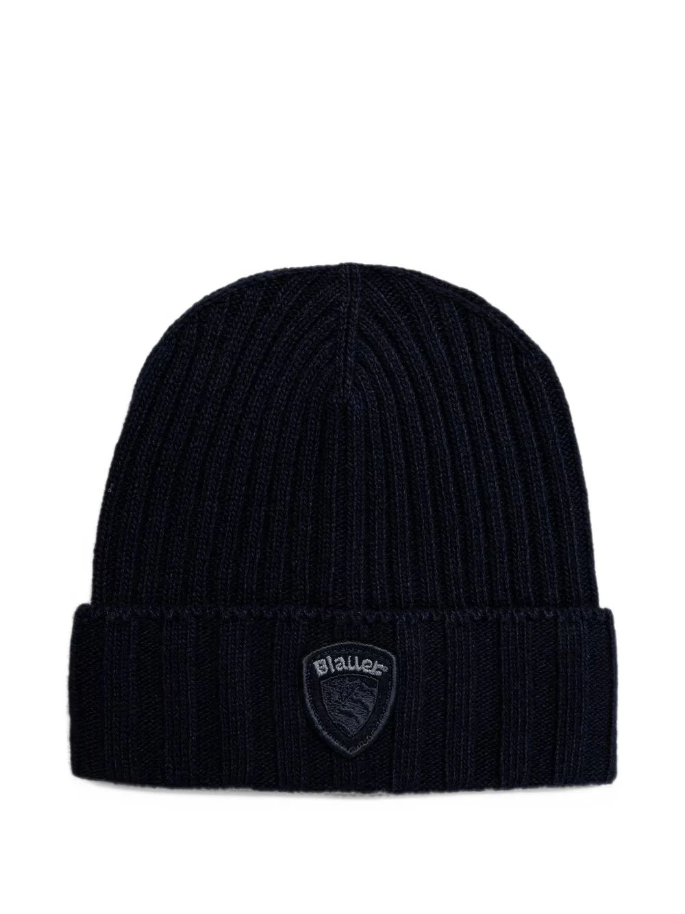 Kenwood Logo-Patch Ribbed-Knit Beanie Hat by Blauer