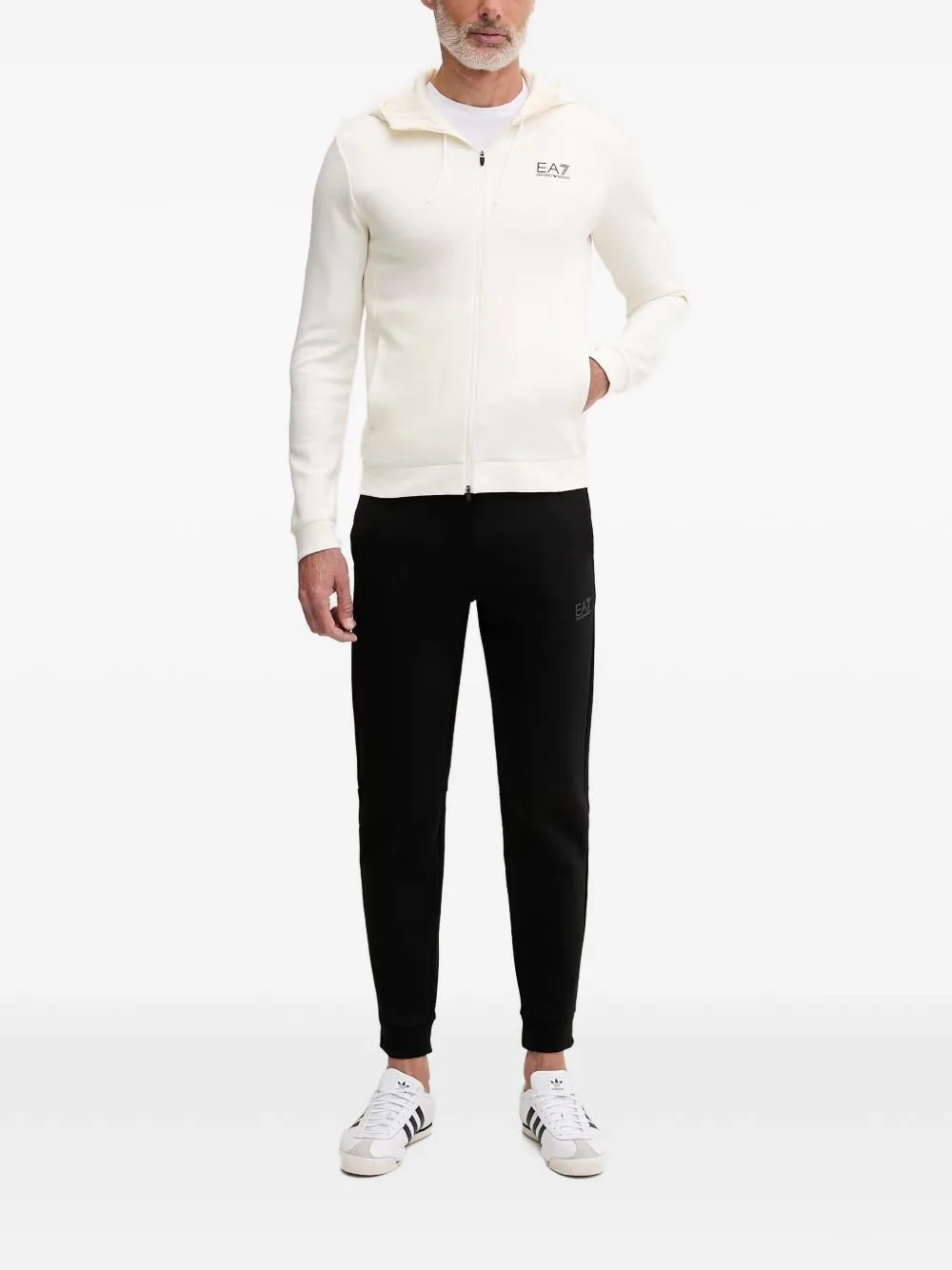 Logo-Print Zip-Up Hoodie by Ea7 Emporio Armani