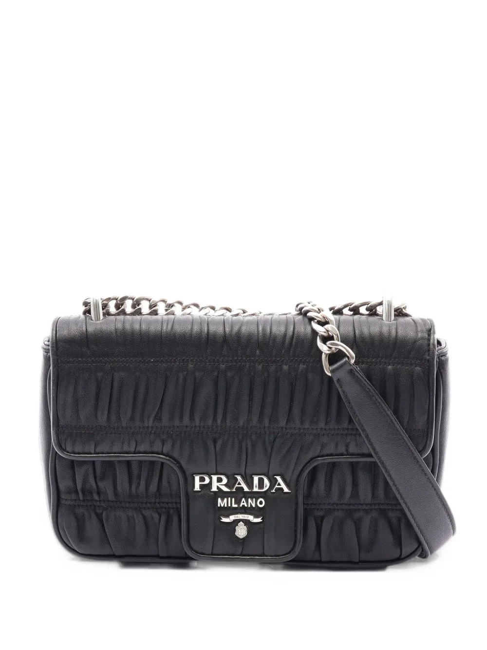 2010s Gathered Chain Shoulder Bag by Prada Pre-Owned
