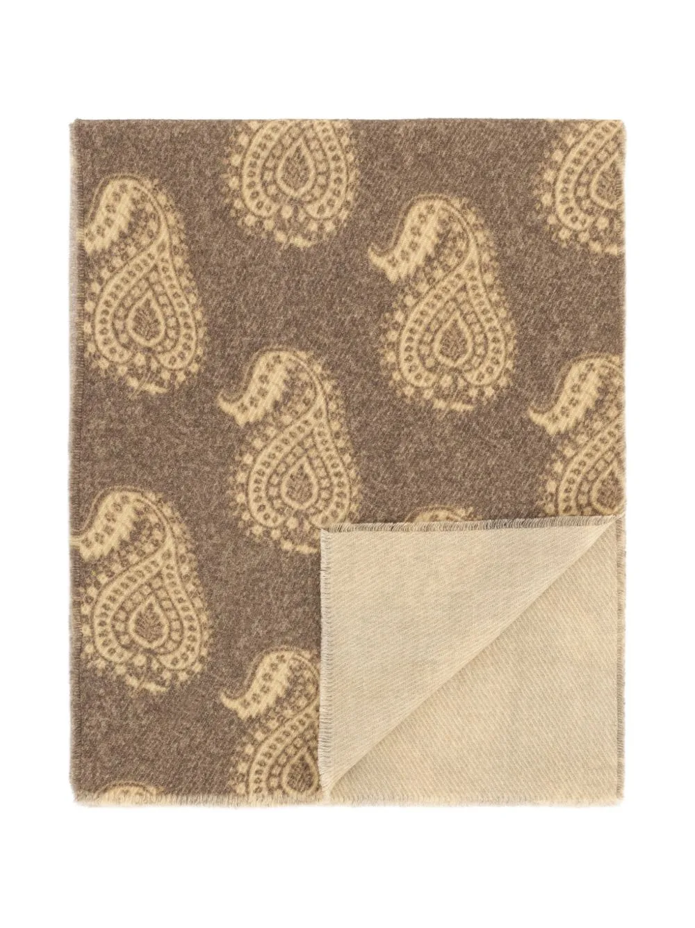 Scarf with Macro Paisley Print in Wool by Boggi Milano